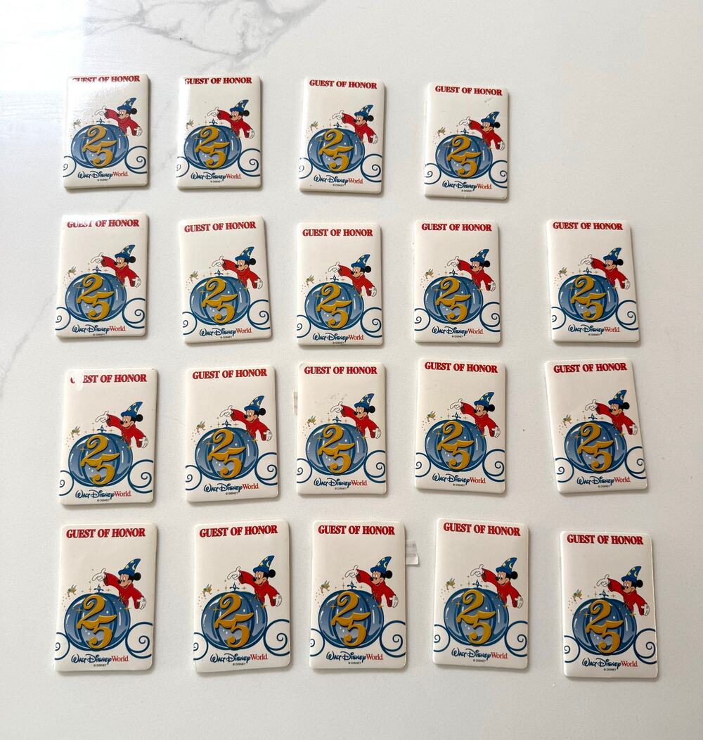 Vintage Walt Disney World Guest Of Honor Badge Lot 19 Sorcerer Mickey WDW 90s FL